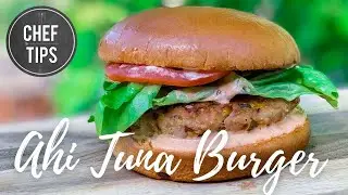 Seared Ahi Tuna Burger Recipe - How to Make Tuna Burgers