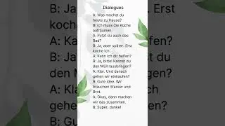 German A1 🇩🇪 Home Chores 🧼 | putzen, aufr&auml;umen, M&uuml;ll + Dialog ✅ #Shorts