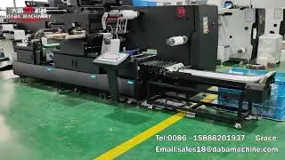 Semi rotary flexo printing machine with flatbed die cutting unit and sheeting with conveyor