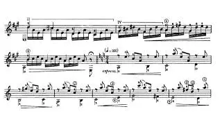 Evencio Castellanos - Evocación for Guitar (Score video)