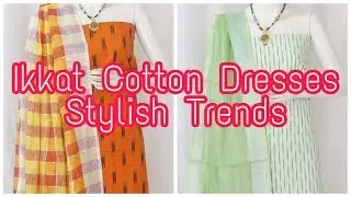 Pure linen dupatta with ikkat cotton top