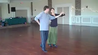 Richard Powers: demonstrating waltz & schottish leads - Teaching at Pocono Waltz Weekend