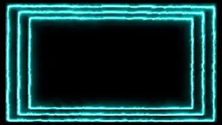Cyan Color Neon lights rectangle frame border animated loop background | 4k