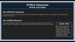 Using Article and Aside with HTML5