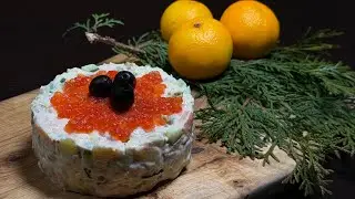 🥗 Russischer Salat (Olivier) mit Lachs - Rezept ohne Mayonnaise