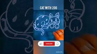 EASY & SIMPLE DRAWING OF CAT USING NUMBERS - EASY DRAWING #cat #drawing #drawingforbeginners #shorts