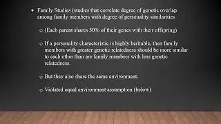 Genes and Personality Lecture
