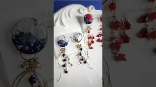 Japanese Yukata-Inspired Earrings | Handmade Red&Blue #japaneseJewelry #YukataStyle #Handmade
