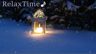Lantern in the Snow ~ Snowy Night Ambience | Flickering Lantern | Peaceful Music | Sleep