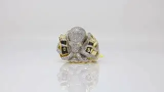 Natural Diamond 10kt Yellow Gold Mens Octopus Ring