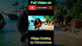 Wild Chimpanzees Ocean Fishing Adventure & Beach BBQ Feast! 🐟🔥