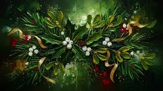 Golden Mistletoe Symphony &mdash; Elegant Winter Botanical Artwork