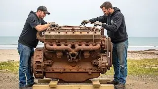 Brothers Bought a Rusted Tank Engine &mdash; The 30-Cylinder 