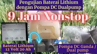Tangki semprot elektrik baterai awet seharian, 9 jam Baterai Lithium dan pompa dc dualpump part 1