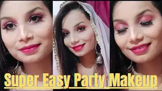 #Easy n Simple Party Makeup Look 💄#Pink nd Silver Eyes Makeup Look🥰#easymakeup #AffordableMakeuplook