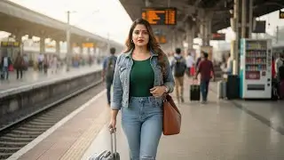 Cinematic AI Fashion Walk | Airport Street Train Lookbook