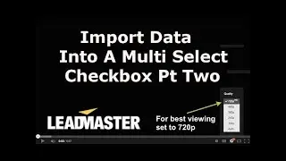 Import Data into a Multi Select Checkbox Pt 2