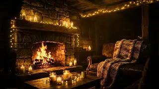 Warm Winter Fireplace Ambience 🔥 Soft Fire Sounds for Sleeping, Reading & Peaceful Nights