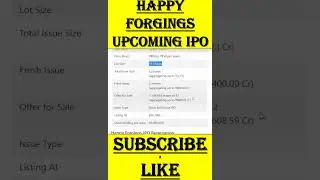 Happy Forgings IPO | Happy Forgings IPO GMP | Happy IPO LATEST GMP