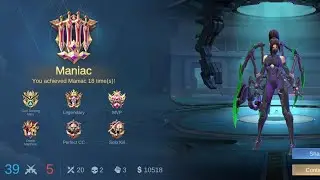 Dark System HANABI || Maniac Gameplay 🔥 | 20 Kills + Legendary Match | MLBB Live