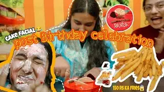 Shruti ka cake s facial ho gya😂|| post Birthday celebration||@simran.rakwal #vlog