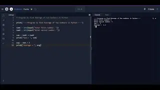 Program to find average of two numbers in Python(in 2 minute) || For Beginner || Simple Program