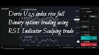 Deriv V25 index rise fall Binary options trading using RSI Indicator Scalping trade