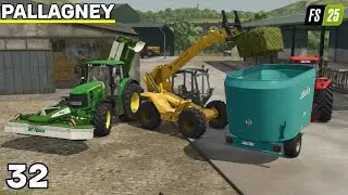 Feeding The Animals & Mowing Some Grassfields | Pallagney #32 | FS25
