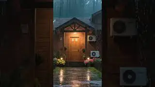 It was raining heavily outside the beautiful courtyard #rain #rainoundforsleep #rainsounds #relax