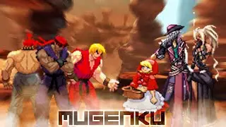 Evil Ryu, Shin Ken, Akuma vs Gunner Team! Epic 3v3 Tag Team Battle! MUGEN