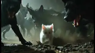 Kitten afraid of dogs and asking for help 🥺 #cat #ai #shorts