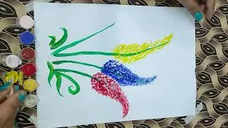 Creative painting idea with Ear buds / easy painting #creativepainting #paintinghacks #easydrawing