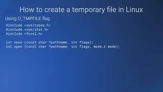 How to create a temporary file in Linux