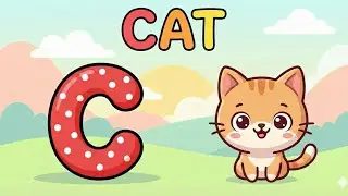 Learn C for Cat ABC Phonics Learning Video for Toddlers | Animals Vehicles Numbers Colors