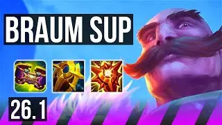 BRAUM & Jhin vs NAUTILUS & Mel (SUP) | Perfect KDA: 4/0/18, 13K damage | KR Master | 26.1