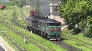 Тепловоз 3ТЭ10М-0026Б/2941А на ст. Окница / 3TE10M-0026B/2941A at Ocnita station