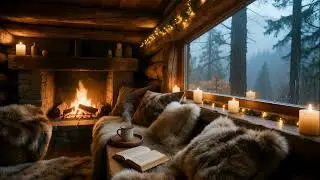 Cozy Rain & Fireplace Ambience | No Music | 1 Hour