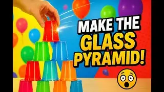Make Pyramid From Glass Challenge 🥤 With Balloon Twist 🎈 | Fun & Skill Game Challenge
