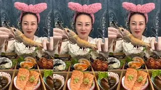 Yummy #364 Seafood 🦐, 🦪, 🐙🤤 🦐🦐. Shrimp  🦐 🦐 Oyster 🦪🦪 ...#mukbang #seafood #delicious 