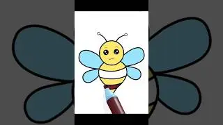 Colour&lrm;⁨ the Honey bee@TheColourfulMoni  #coloring#drawing#shorts#viralvideo#asmr