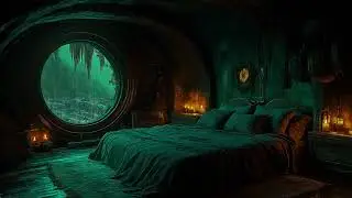 Thunderstorm on a Pirate Ship 🌩️🌊 & Cozy Cabin Fire Ambience for Sleep & Study