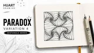 PARADOX Zentangle Pattern – Variation 2 | Relaxing Grid Drawing