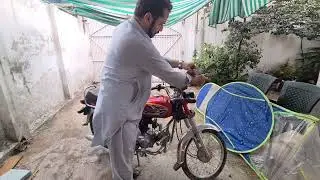 how to install motorcycle umbrella on your bike