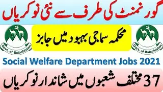 Social Welfare Jobs 2021 | Latest Govt Jobs 2021 | Social Welfare Department Balochistan Jobs 2021