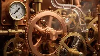 🔥 Steampunk Brass & Chrome Retro Engine | Classic Old-School Machine in Motion
