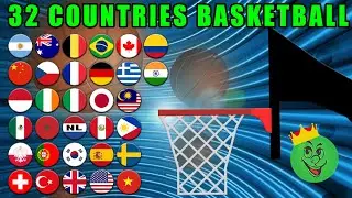 Баскетбольная гонка за мячом среди 32 стран №16