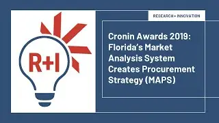 Cronin Awards 2019 Florida's Market Analysis System Creates Procurement Strategy MAPS NASPO Webinar