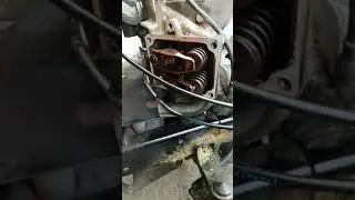 Push rod removal from inside Briggs VTwin engine with a safety pin and duct tape.