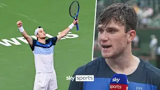 Jack Draper reacts to a big win over Taylor Fritz at Indian Wells! 💪