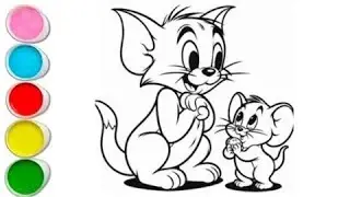Cute Tom & Jerry Drawing for kids, Painting & Coloring for kids, Toddlers | Let's Draw Together